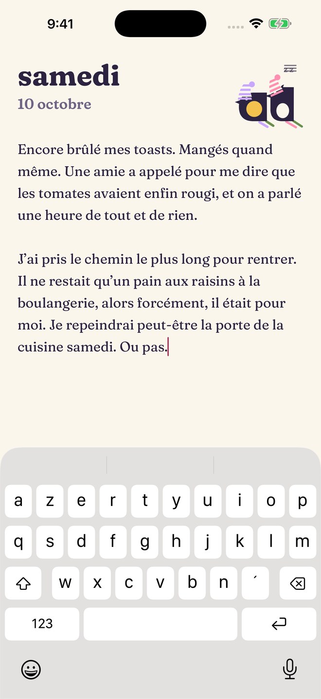 Daymint après minuit : Dot et Dash en bonnet de nuit au-dessus de la page.